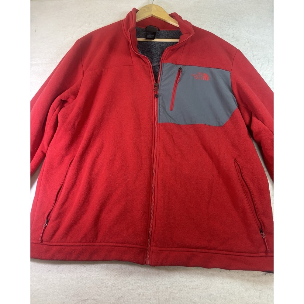 The North Face Men's 2XL Chimborazo Full Zip Sherpa Lined Fleece Jacket Red
